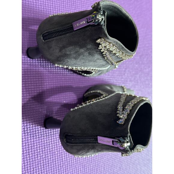 $2325 Jimmy Choo Ankle Boots NEW Sz 37.5 Crystal Embellished Pointed Toe Suede - Picture 5 of 12